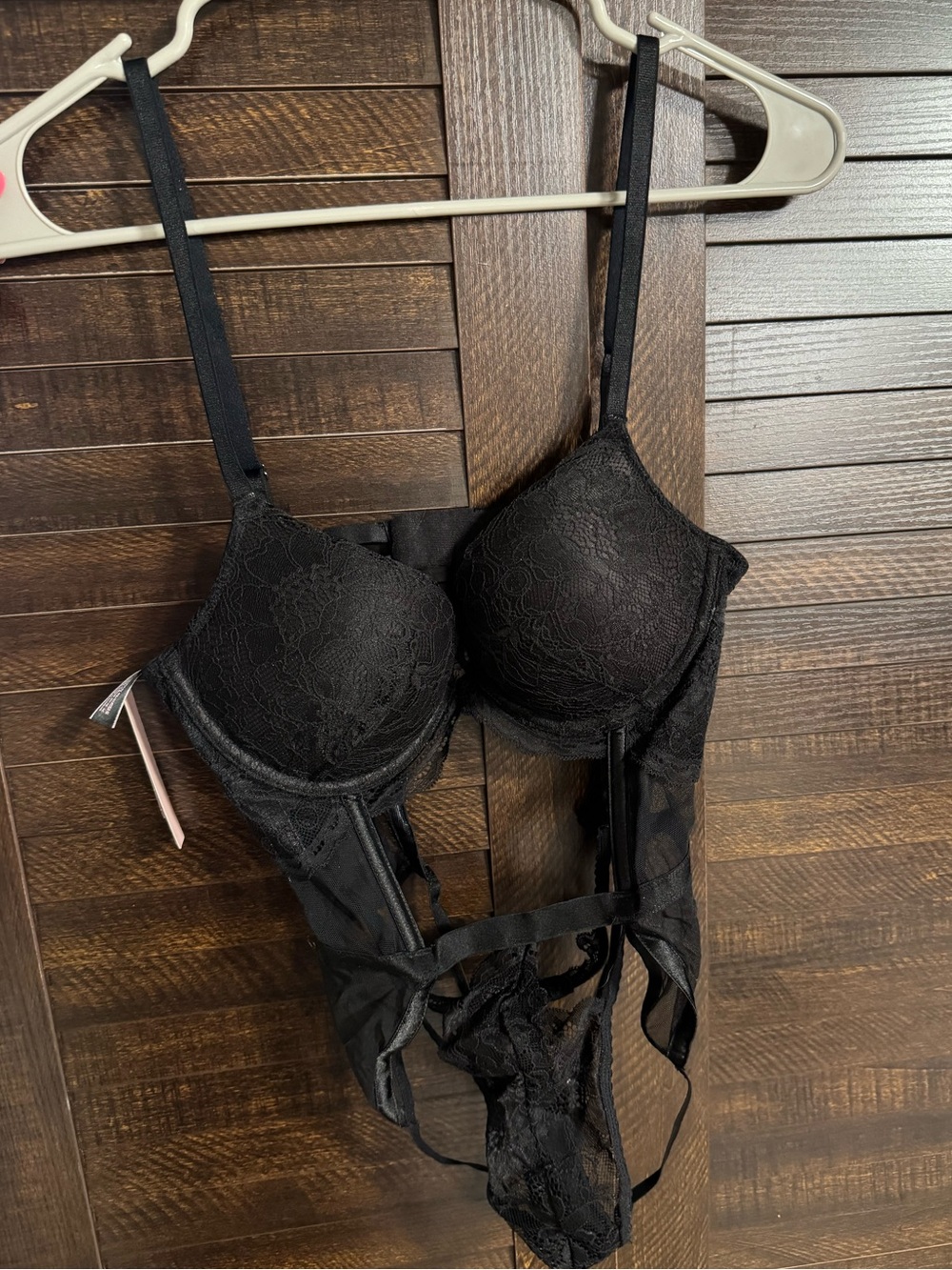 Victoria's Secret Black Lace Bralette One Piece Small NWT